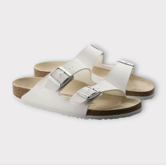 Birkenstock Shoes - Birkenstock Sydney White Leather Sandals